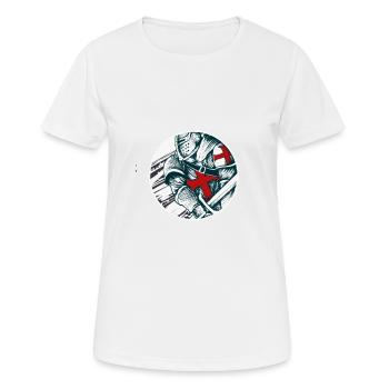 Chevalier Templier Guerrier Chevaliers - T-shirt respirant Femme - blanc - Devant - AI Model Female 172 dark (172cm)