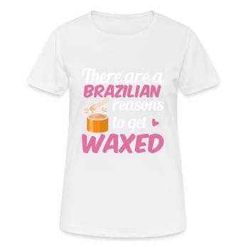 Funny cosmetics saying waxing beauty - Women's Breathable T-Shirt - white - Front - AI Model Female 172 dark (172cm)