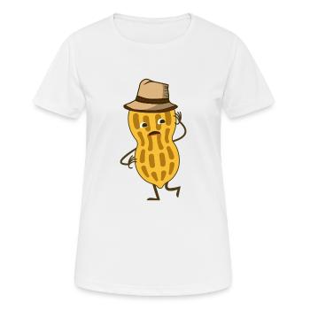 Erdnuss Lustig - Frauen T-Shirt atmungsaktiv - Weiß - Vorne - AI Model Female 172 dark (172cm)