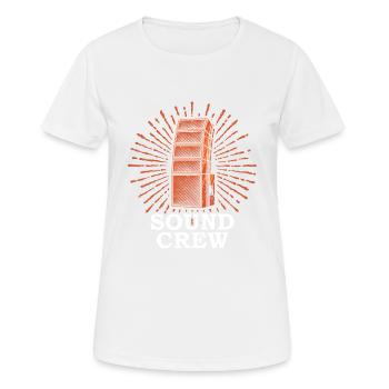 SOUND CREW Techniciens de l’événement - T-shirt respirant Femme - blanc - Devant - AI Model Female 172 dark (172cm)