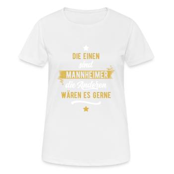 Mannheim - Mannheimer - Monnemer - Frauen T-Shirt atmungsaktiv - Weiß - Vorne - AI Model Female 172 dark (172cm)