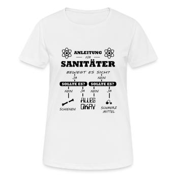 Sanitäter Anleitung Notfallsanitäter Checkliste - Frauen T-Shirt atmungsaktiv - Weiß - Vorne - AI Model Female 172 dark (172cm)