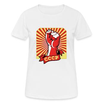 Poing levé Russie URSS Russie Union soviétique - T-shirt respirant Femme - blanc - Devant - AI Model Female 172 dark (172cm)