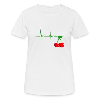 Cerise cerise battement de coeur fruit cerises - T-shirt respirant Femme - blanc - Devant - AI Model Female 172 dark (172cm)