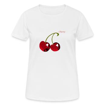 Cerise cerise battement de coeur fruit cerises - T-shirt respirant Femme - blanc - Devant - AI Model Female 172 dark (172cm)