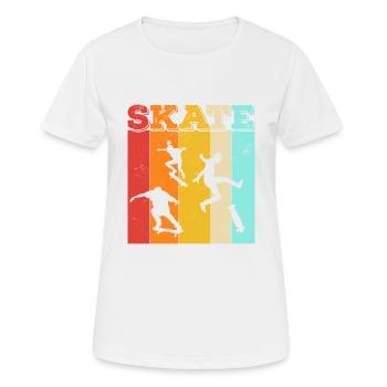 Skate, skaten, Skater, Skateboard - T-shirt respirant Femme - blanc - Devant - AI Model Female 172 dark (172cm)