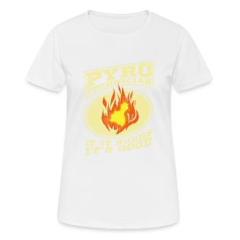 PYROTECHNIKER Pyro Techniker Feuerwerk Feuerwerker - Frauen T-Shirt atmungsaktiv - Weiß - Vorne - AI Model Female 172 dark (172cm)