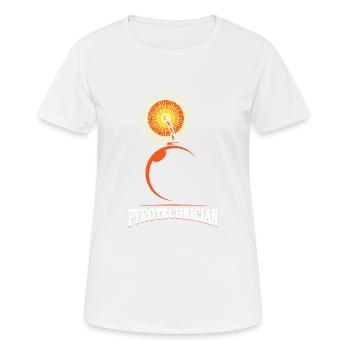 PYROTECHNIKER Pyro Techniker Feuerwerk Feuerwerker - Frauen T-Shirt atmungsaktiv - Weiß - Vorne - AI Model Female 172 dark (172cm)