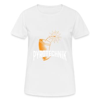 PYROTECHNIK Feuerwerk Feuerwerker Pyro Techniker - Frauen T-Shirt atmungsaktiv - Weiß - Vorne - AI Model Female 172 dark (172cm)