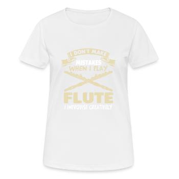 Flöte Verrückt Flötenspieler Flötist Musikschule - Frauen T-Shirt atmungsaktiv - Weiß - Vorne - AI Model Female 172 dark (172cm)