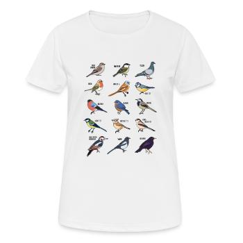 Wildlife Bird Collection Vogelbeobachtung Geschenk - Frauen T-Shirt atmungsaktiv - Weiß - Vorne - AI Model Female 172 dark (172cm)