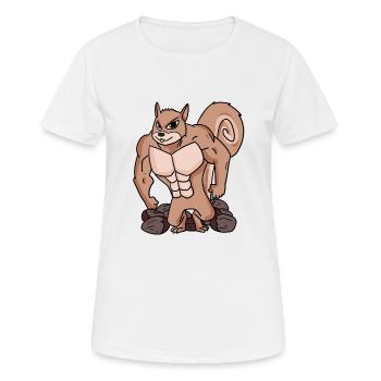 Écureuils avec muscles - T-shirt respirant Femme - blanc - Devant - AI Model Female 172 dark (172cm)