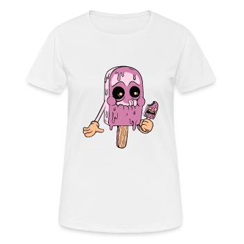 Glace glace glace crème glacée d’été rengaine cadeau - T-shirt respirant Femme - blanc - Devant - AI Model Female 172 dark (172cm)