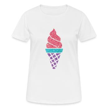 Eiskrem Eis Eiscreme Sommer Spruch Geschenk - Frauen T-Shirt atmungsaktiv - Weiß - Vorne - AI Model Female 172 dark (172cm)