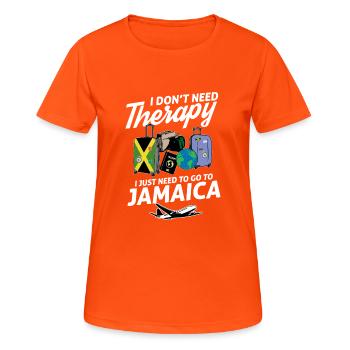Jamaica flag I Jamaican Souvenirs - T-shirt respirant Femme - orange néon - Devant - AI Model Female 172 dark (172cm)