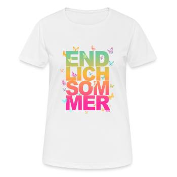 Endlich Sommer - Sonne, Urlaub, Spaß - Frauen T-Shirt atmungsaktiv - Weiß - Vorne - AI Model Female 172 dark (172cm)