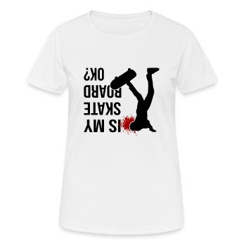 Skateboarding Skater Crash Skaten Blut Skateboard - Frauen T-Shirt atmungsaktiv - Weiß - Vorne - AI Model Female 172 dark (172cm)