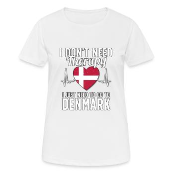 Denmark flag I Danish Souvenirs - Frauen T-Shirt atmungsaktiv - Weiß - Vorne - AI Model Female 172 dark (172cm)