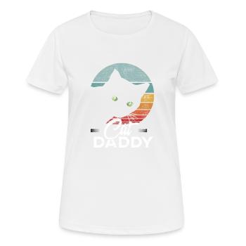 Cat Daddy Katzen Papa Cat Dad - Frauen T-Shirt atmungsaktiv - Weiß - Vorne - AI Model Female 172 dark (172cm)