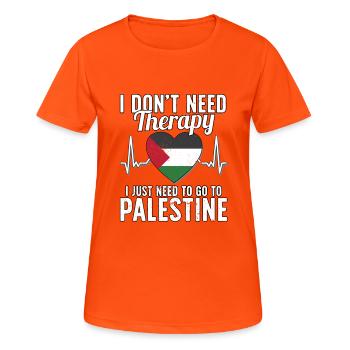 Palestine flag I Palestinian Souvenirs - Women's Breathable T-Shirt - neon orange - Front - AI Model Female 172 dark (172cm)