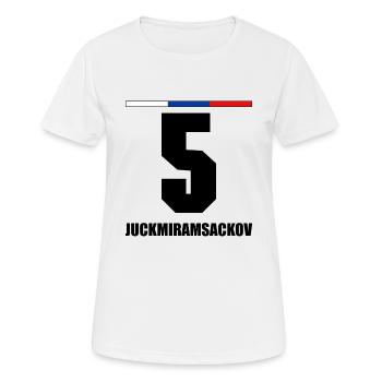 Russland Sauf Trikot Sauf Legende Juckmiramsackov - Frauen T-Shirt atmungsaktiv - Weiß - Vorne - AI Model Female 172 dark (172cm)