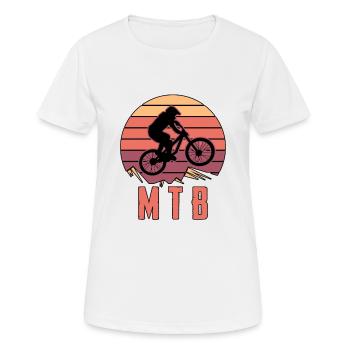 BMX Mountainbiking MTB Reifen - Frauen T-Shirt atmungsaktiv - Weiß - Vorne - AI Model Female 172 dark (172cm)