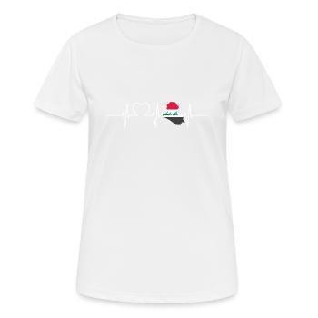 Irak avec battement de coeur ECG Vintage drapeau Irak - T-shirt respirant Femme - blanc - Devant - AI Model Female 172 dark (172cm)