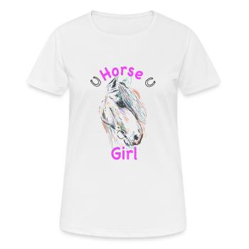Chevaux filles chevaux fille pony amant cadeau - T-shirt respirant Femme - blanc - Devant - AI Model Female 172 dark (172cm)