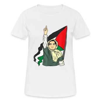 Palestine Liberté libre Liberté Gaza - T-shirt respirant Femme - blanc - Devant - AI Model Female 172 dark (172cm)