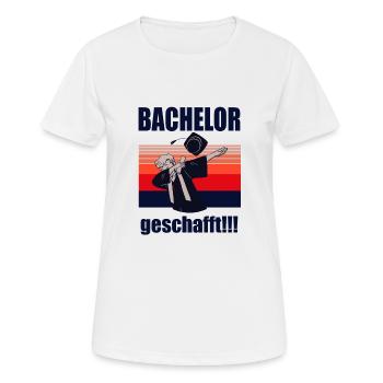 Bachelor Abschlussgeschenk zum Bachelor - Frauen T-Shirt atmungsaktiv - Weiß - Vorne - AI Model Female 172 dark (172cm)