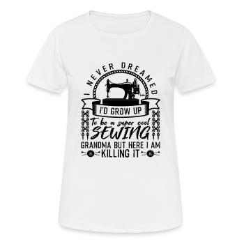 Super Cool Sewing Grandma - T-shirt respirant Femme - blanc - Devant - AI Model Female 172 dark (172cm)