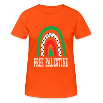 Palestine Liberté libre Liberté Gaza - T-shirt respirant Femme - orange néon - Devant - AI Model Female 172 dark (172cm)