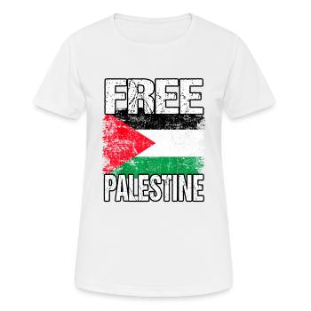 Palestine Liberté libre Liberté Gaza - T-shirt respirant Femme - blanc - Devant - AI Model Female 172 dark (172cm)