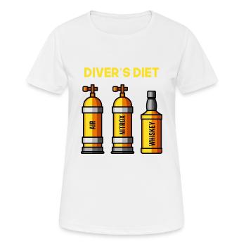 Divers Diet Whiskey Diver Funny Diver - Women's Breathable T-Shirt - white - Front - AI Model Female 172 dark (172cm)