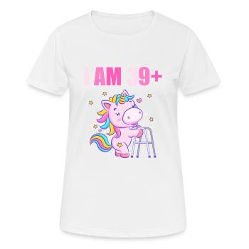 40 ans de licorne J’ai 39 ans+ 40 ans - T-shirt respirant Femme - blanc - Devant - AI Model Female 172 dark (172cm)