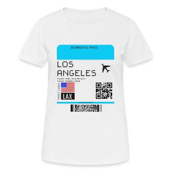 Boarding Pass Los Angeles Flugticket - Frauen T-Shirt atmungsaktiv - Weiß - Vorne - AI Model Female 172 dark (172cm)