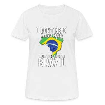 Brazil flag I Brazilian Souvenirs - Frauen T-Shirt atmungsaktiv - Weiß - Vorne - AI Model Female 172 dark (172cm)
