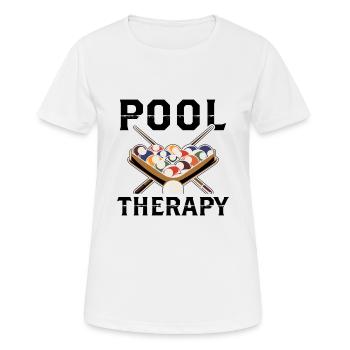 Pool Therapy Pool Billardspieler - Frauen T-Shirt atmungsaktiv - Weiß - Vorne - AI Model Female 172 dark (172cm)