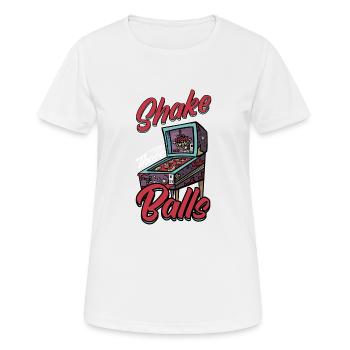 Shake That Balls Arcade Flipper Gamer - Frauen T-Shirt atmungsaktiv - Weiß - Vorne - AI Model Female 172 dark (172cm)