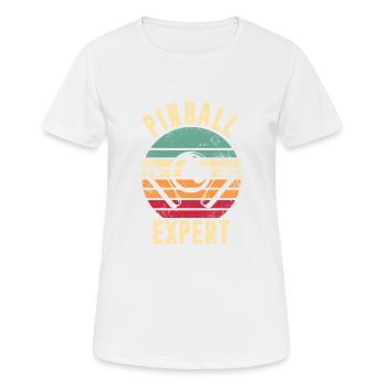 Pinball Expert Vintage Flipperautomat Arcade-Spiel - Frauen T-Shirt atmungsaktiv - Weiß - Vorne - AI Model Female 172 dark (172cm)
