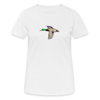 Stockente Erpel I - Frauen T-Shirt atmungsaktiv - Weiß - Vorne - AI Model Female 172 dark (172cm)