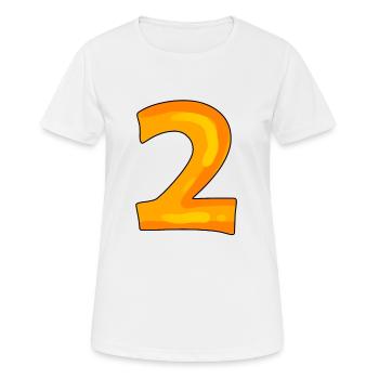 2 - Frauen T-Shirt atmungsaktiv - Weiß - Vorne - AI Model Female 172 dark (172cm)