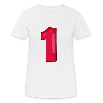 Nummer 1 - Frauen T-Shirt atmungsaktiv - Weiß - Vorne - AI Model Female 172 dark (172cm)