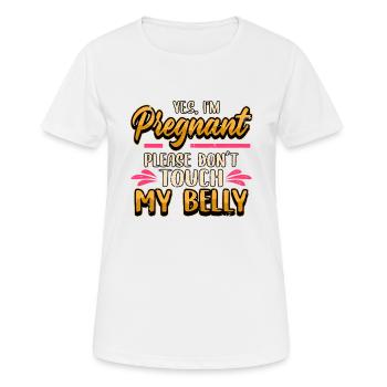 Pregnancy Mom Baby Belly Saying Gift - Women's Breathable T-Shirt - white - Front - AI Model Female 172 dark (172cm)