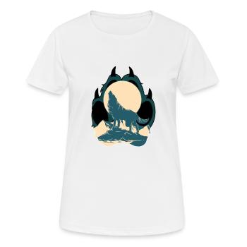 Wolf Pfote Kralle Mond Heulen - Frauen T-Shirt atmungsaktiv - Weiß - Vorne - AI Model Female 172 dark (172cm)