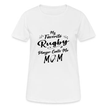 My Favourite Rugby Player Calls Me Maman Maman - T-shirt respirant Femme - blanc - Devant - AI Model Female 172 dark (172cm)