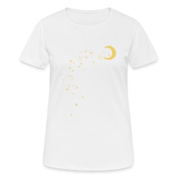 Lune et étoiles - T-shirt respirant Femme - blanc - Devant - AI Model Female 172 dark (172cm)