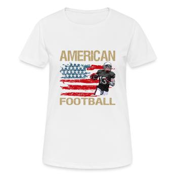 American Football- Football américain - T-shirt respirant Femme - blanc - Devant - AI Model Female 172 dark (172cm)