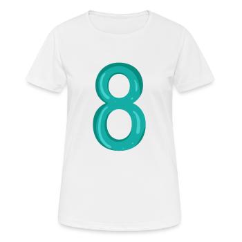 Number 8 - Number 8 - Women's Breathable T-Shirt - white - Front - AI Model Female 172 dark (172cm)