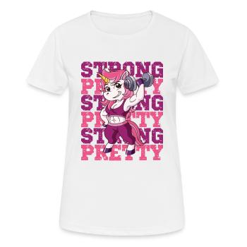 Fitness Muskeln Training Einhorn - Frauen T-Shirt atmungsaktiv - Weiß - Vorne - AI Model Female 172 dark (172cm)